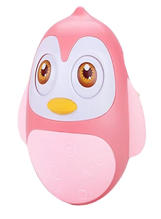KRIMION Roly Poly Roly Poly Baby Toys 6 to 12 Months Developmental, Tummy Time Wobbler Toy for Baby, Penguin Tumbler Wobbler Toys for Infant Boy Girl Gifts(Pink)(Style 2) - Image 1